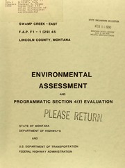 Cover of: Project no. F1-1(29)45, U.S. Highway 2, Swamp Creek-East (12 miles Southeast of Libby Southeast) by United States. Federal Highway Administration