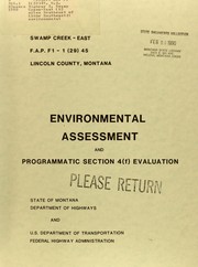 Project no. F1-1(29)45, U.S. Highway 2, Swamp Creek-East (12 miles Southeast of Libby Southeast) by United States. Federal Highway Administration