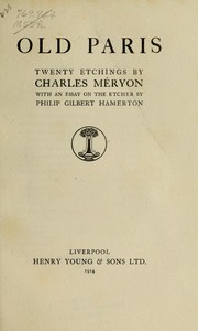 Cover of: Old Paris by Hamerton, Philip Gilbert, Charles Méryon
