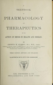 Cover of: A textbook of pharmacology and therapeutics by Cushny, Arthur Robertson