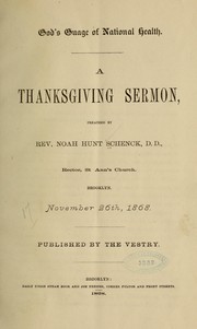 Cover of: God's guage [sic] of national health: a Thanksgiving sermon