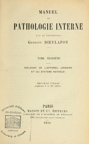 Cover of: Manuel de pathologie interne