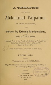 Cover of: A treatise of abdominal palpation by Adolphe Pinard