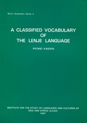 Cover of: A classified vocabulary of the Lenje language