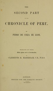 Cover of: The second part of the Chronicle of Peru