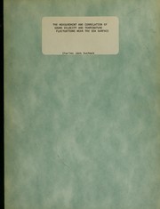 Cover of: The measurement and correlation of sound velocity and temperature fluctuations near the sea surface by Charles Jack Duchock