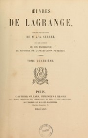 Cover of: Oeuvres de Lagrange by Joseph Louis Lagrange