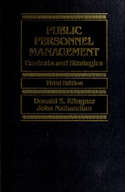 Cover of: Public personnel management by Donald E. Klingner