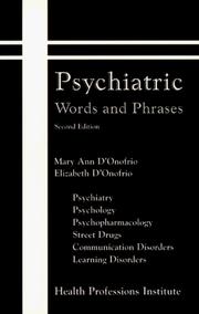 Cover of: Psychiatric words and phrases by Mary Ann D'Onofrio