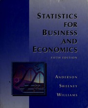 Cover of: Statistics for business and economics by David R. Anderson