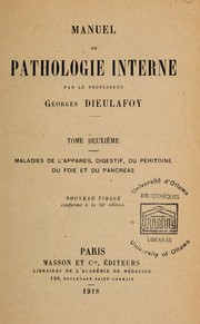 Cover of: Manuel de pathologie interne