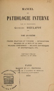 Cover of: Manuel de pathologie interne