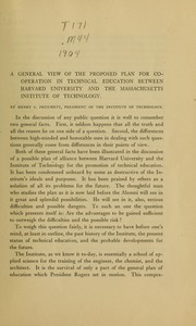 Cover of: A general view of the proposed plan for co-operation in technical education between Harvard University and the Massachusetts Institute of Technology.
