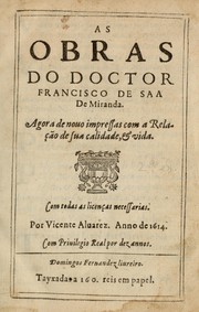Cover of: As obras do doctor Francisco de Saa de Miranda