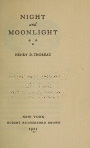 Cover of: Night and moonlight