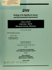 Cover of: Environmental assessment, F 83-1(10)23, Lake Inez-North, 8.4 miles in Missoula County