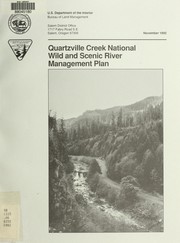 Cover of: Management plan Quartzville Creek by United States. Bureau of Land Management. Salem District.