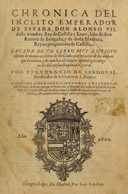 Cover of: Chronica del inclito Emperador de España, Don Alonso VII by Prudencio de Sandoval