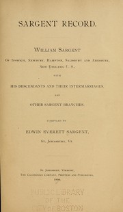 Sargent record by Edwin Everett Sargent