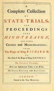 A complete collection of state-trials and proceedings for high-treason by Emlyn, Sollom