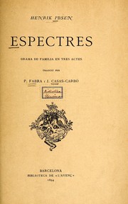 Cover of: Espectres: drama de familia en tres actes