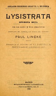 Cover of: Lysistrata: opereta bufa en un acto y dos cuadros