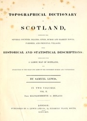 Cover of: A topographical dictionary of Scotland ...: Supplementary volume : Map of Scotland