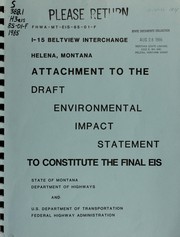 Cover of: Project no. IR 15-4(63)191, Interstate 15 Beltview interchange: attachment to the draft environmental impact statement to constitute the final EIS