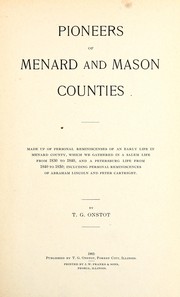 Cover of: Pioneers of Menard and Mason Counties by Onstot, T. G.