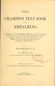 Cover of: The champion text book on embalming