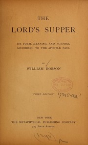 Cover of: The Lord's supper...