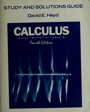 Cover of: Study and solutions guide for Calculus, fourth edition, Larson/Hostetler/Edwards.