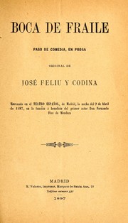 Cover of: Boca de fraile: paso de comedia, en prosa