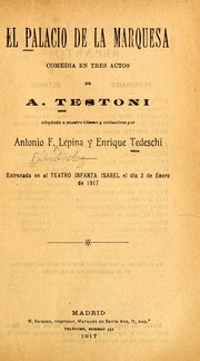 Cover of: El palacio de la marquesa by Alfredo Testoni