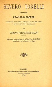 Cover of: Severo Torelli by François Coppée