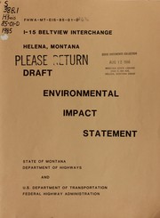 Cover of: Project no. IR 15-4(63)191, Interstate 15 Beltview interchange: draft environmental impact statement