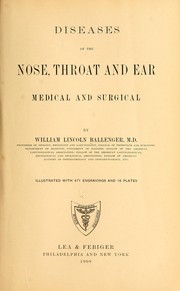 Cover of: Diseases of the nose, throat and ear: medical and surgical