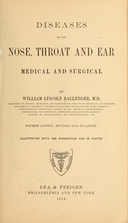 Cover of: Diseases of the nose, throat and ear, medical and surgical