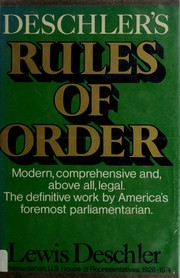 Cover of: Deschler's Rules of order