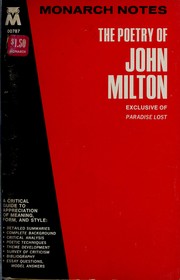 Cover of: The poetry of John Milton: exclusive of Paradise lost.