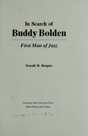 Cover of: In search of Buddy Bolden: first man of jazz