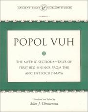 Cover of: Popol Vuh by Allen J. Christenson