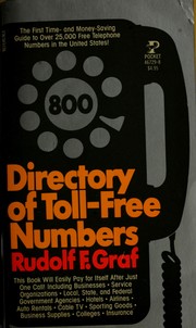 Cover of: Directory of toll-free numbers by Rudolf F. Graf