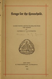Cover of: Songs for the household. by Catherine Winkworth