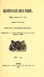 Cover of: Alí-Ben-Salé-Abul-Tarif by Fernández-Guerra y Orbe, Luis, Fernández-Guerra y Orbe, Luis