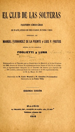 El club de las solteras (1910 edition) | Open Library