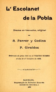 Cover of: L'escolanet de la pobla: drama en tres actes