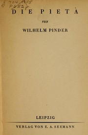 Cover of: Die Pietà by Wilhelm Pinder