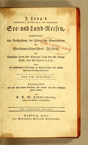 Cover of: J. Long's westindischen Dollmetschers und Kaufmanns See= und Land=Reisen by Long, J. Indian trader