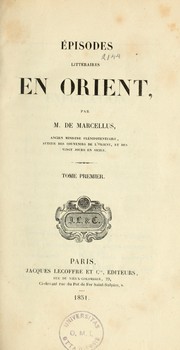 Cover of: Episodes littéraires en Orient